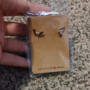 Brown Butterfly Stud Earrings